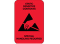 "Static Sensitive Contents" (Fluorescent Red) Labels Shipping and Handling Labels