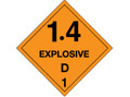 "Explosive" - 1.4D - 1 D.O.T Hazard Labels Shipping and Handling Labels