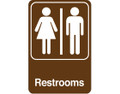 9" x 6" "Men/Women Restrooms" Universal Instructional Facility Sign and Graphics