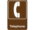 9" x 6" "Telephone" Universal Instructional Facility Sign and Graphics