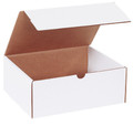 10" x 9" x 4" (200#/ECT-32-B) White Literature Corrugated Cardboard Mailers