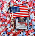 Non-Static, Plant Based, Certified Compostable Red, White, & Blue Star Shaped Packing Peanuts