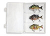 3 Pack! 3.12" Bluegill Swimbaits 6 segments. 3 colors. 3 lures in its own Tackle Box.