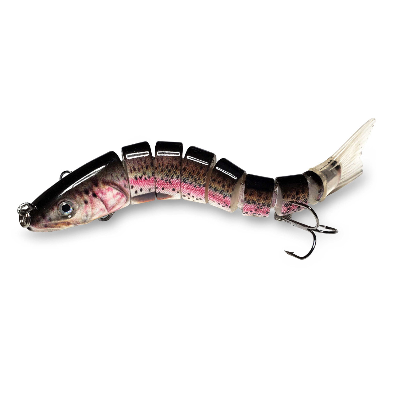 Trout Swimbaits, 5.5 8 Segments. 2 Lures, 2 colors. Soft Tail, 2/pack.