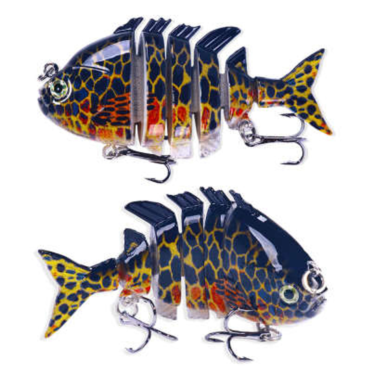 3 Pack! 3.12 Bluegill Swimbaits 6 segments. 3 colors. 3 lures in its own  Tackle Box.