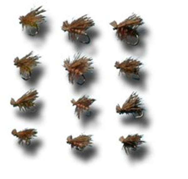 Elk Hair Caddis 12 Flies Assortment