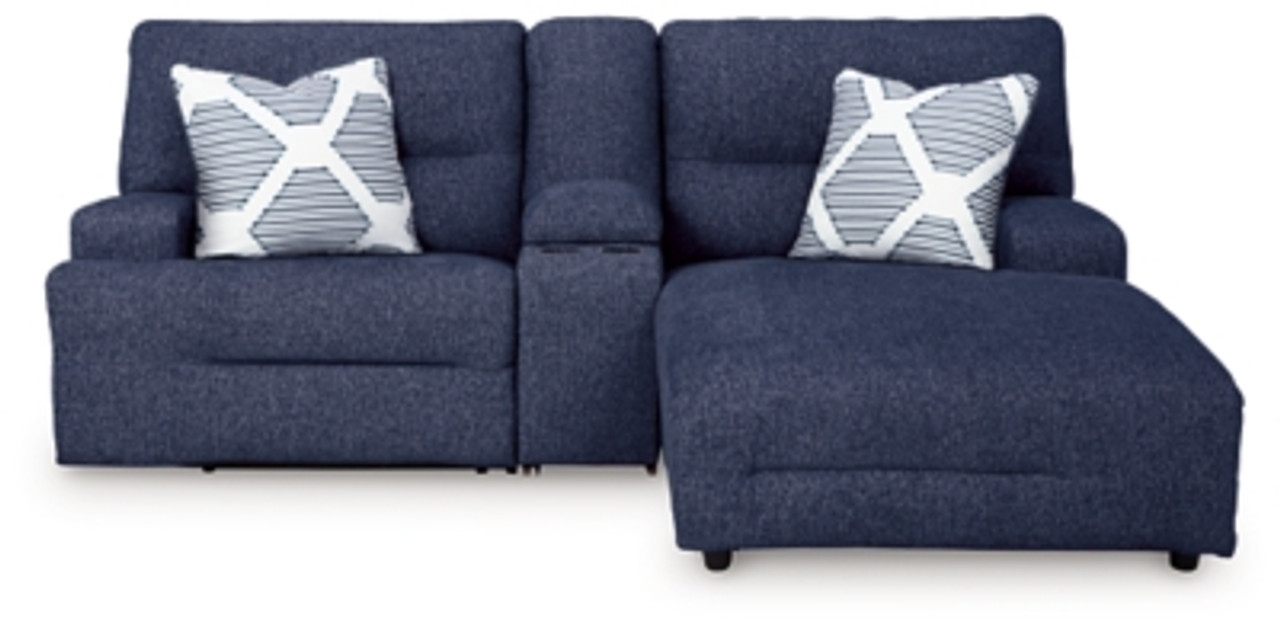 ✦SACLA✦ Ashley Acklen Place Navy 3-Piece Power Reclining Sectional