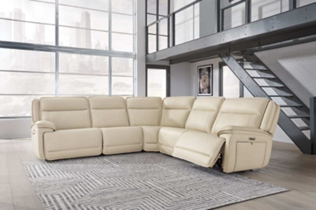 Ashley Double Deal Almond 5Piece Power Reclining Sectional on sale at