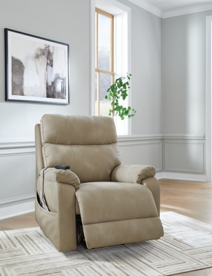 Ashley Next-Gen Durapella Sand Power Lift Recliner on sale at