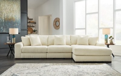 Ashley Lindyn Fog 3-Piece Sectional with Chaise on sale at