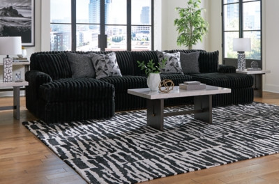 Ashley Midnight-Madness Chocolate 3-Piece Sectional with Chaise