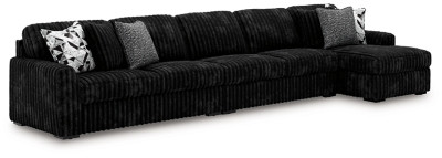 Ashley Midnight-Madness Chocolate 3-Piece Sectional with Chaise