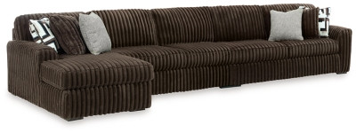 Ashley Midnight-Madness Chocolate 3-Piece Sectional with Chaise