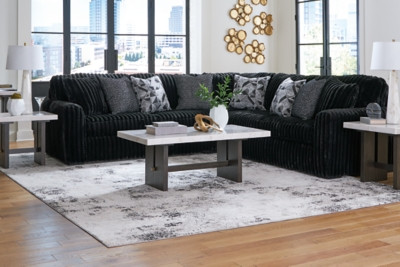 Ashley Midnight-Madness Onyx 3-Piece Sectional on sale at Bargains