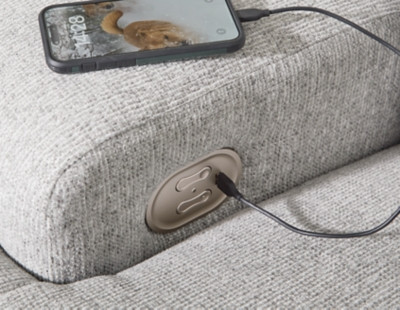 Ashley Acklen Place Navy 3-Piece Power Reclining Sectional Sofa