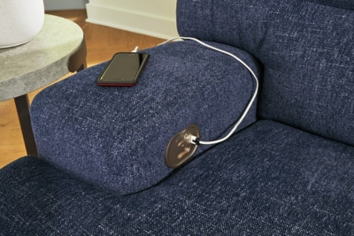 テアシュリページ Ashley Acklen Place Navy 3-Piece Power Reclining Sectional Sofa