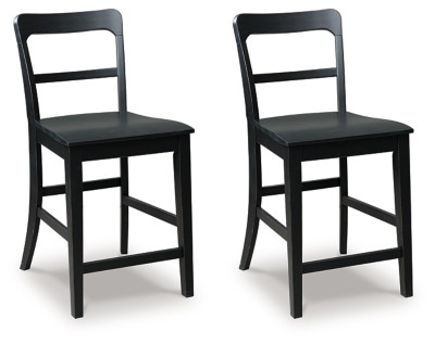 Ashley Chadworth Black Counter Height Barstool (Set of 2) D824-724