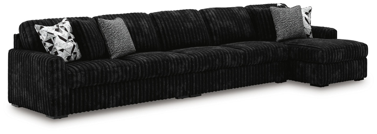 alnico  Ashley Midnight-Madness Onyx 3-Piece Sectional with Chaise 98103