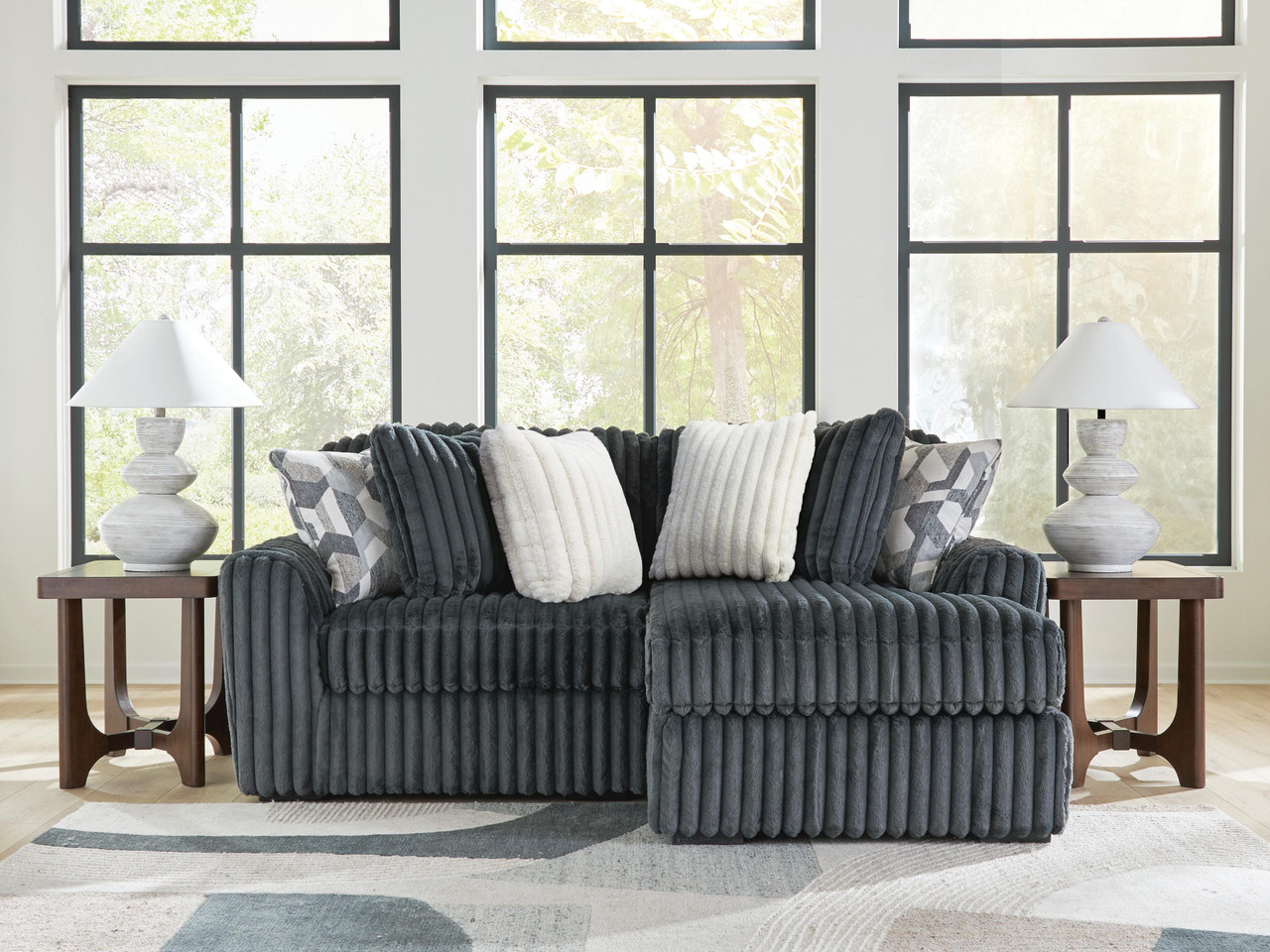 Ashley Midnight-Madness Onyx 2-Piece Sectional with Chaise 98103