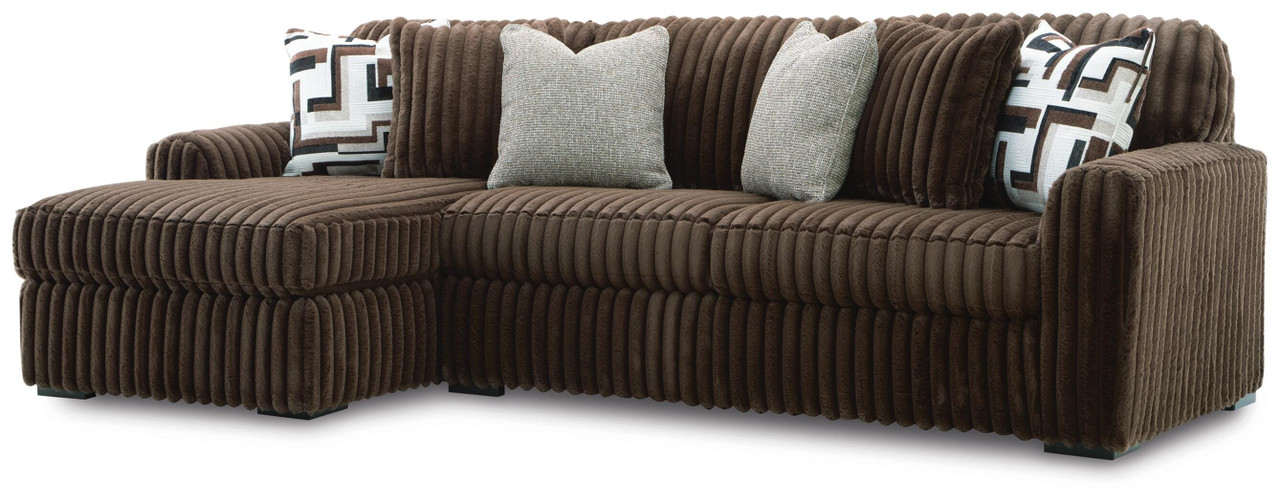 Ashley Midnight-Madness Chocolate 2-Piece Sectional Sofa with