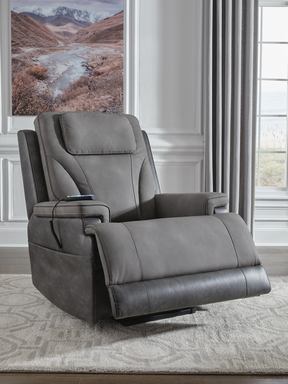 Ashley 4Z-Serenity Zone Slate Power Lift Recliner on sale at