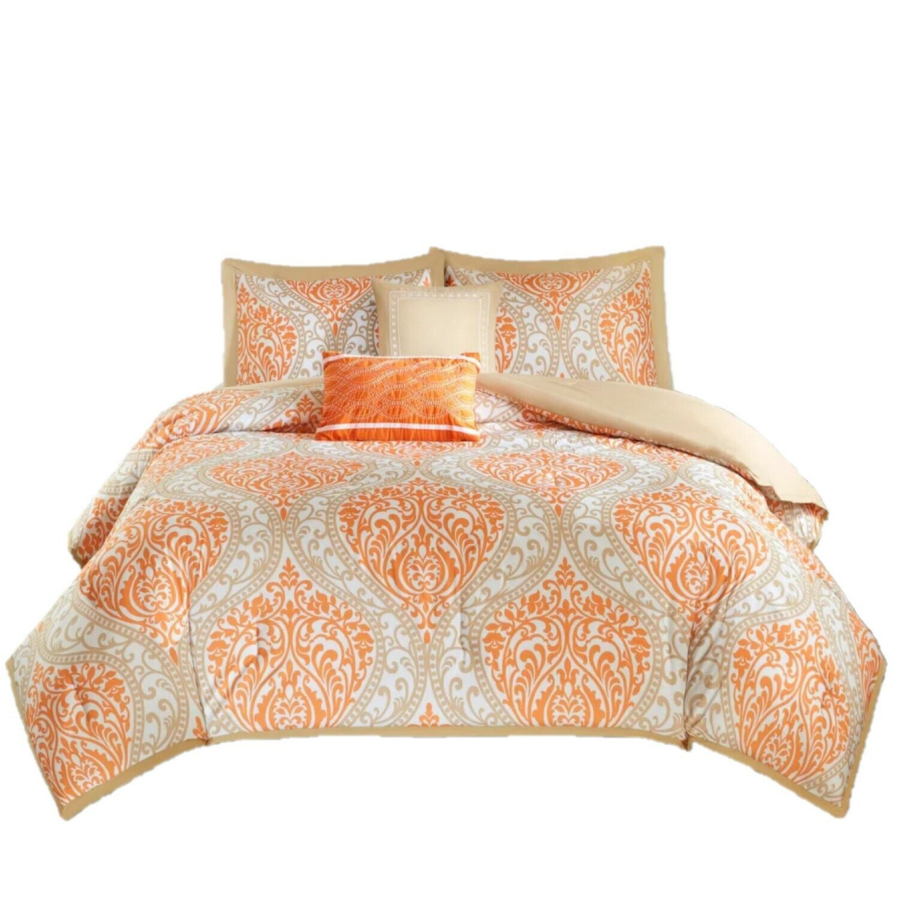 Intelligent Design Sabrina 4-Piece Orange Twin Comforter Set ID10