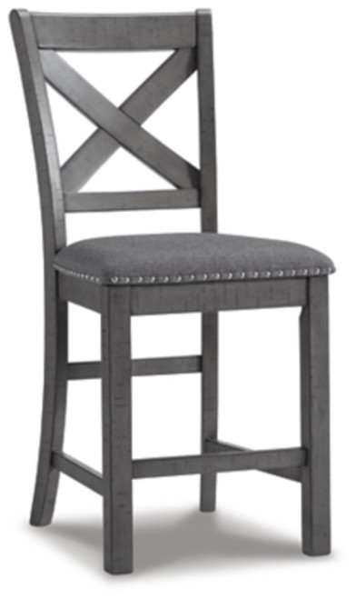 Ashley Myshanna Gray Counter Height Bar Stool (Set of 2)