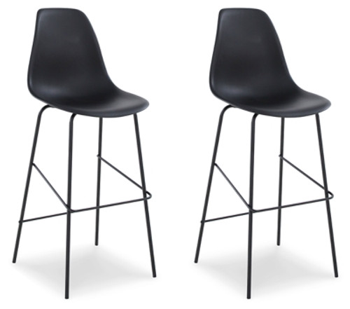 Ashley Forestead Black Bar Height Bar Stool (Set of 2)