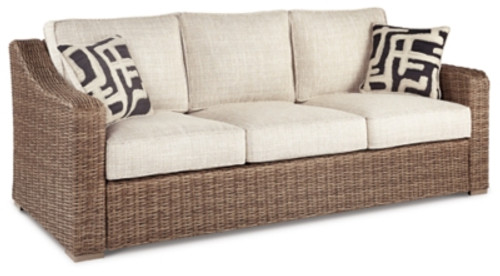 Ashley Beachcroft Beige Outdoor Sofa with Cushion