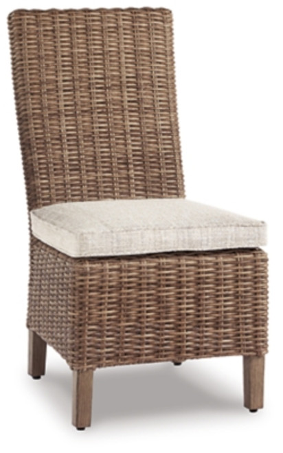 Ashley Beachcroft Beige Outdoor Side Chair with Cushion (Set of 2)