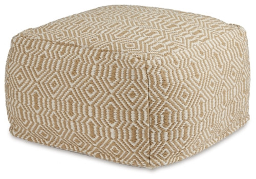 Ashley Adamont Tan Ivory Pouf