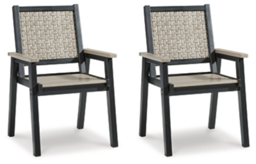 Ashley Mount Valley Driftwood Black Arm Chair (set Of 2) (Set of 2)