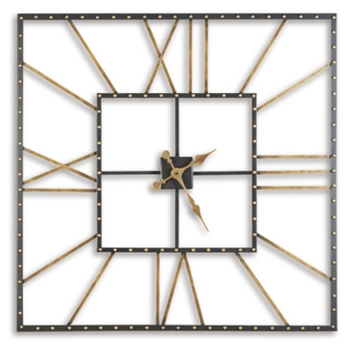 Ashley Thames Black Gold Finish Wall Clock