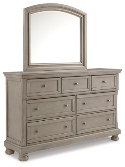 Ashley Lettner Light Gray Dresser and Mirror