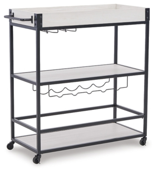 Ashley Bayflynn White Black Bar Cart