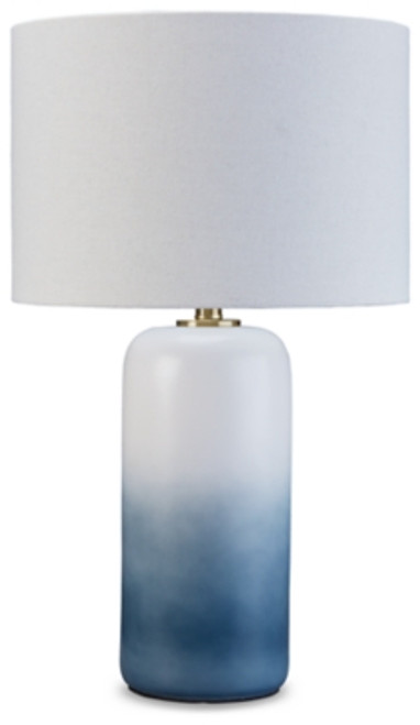 Ashley Lemrich White Teal Table Lamp