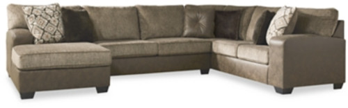 Benchcraft Abalone Chocolate 3-Piece Sectional with LAF Chaise / RAF Sofa