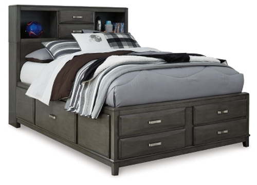 Ashley Caitbrook Gray Full Storage Bed with 7 Drawers