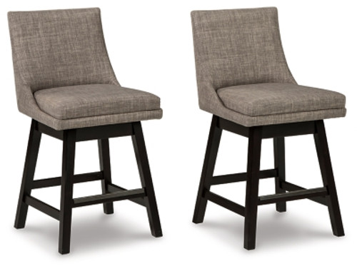 Ashley Tallenger Blue Dark Brown Counter Height Bar Stool (Set of 2)