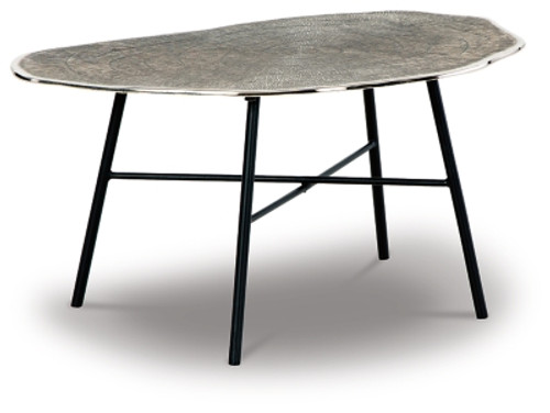 Ashley Laverford Chrome Black Coffee Table