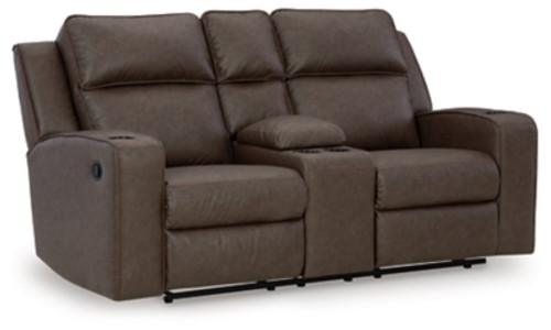 Ashley Lavenhorne Pebble Reclining Loveseat with Console