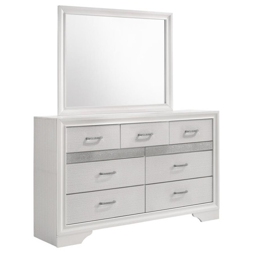 Coaster Miranda 7drawer Dresser with Mirror White