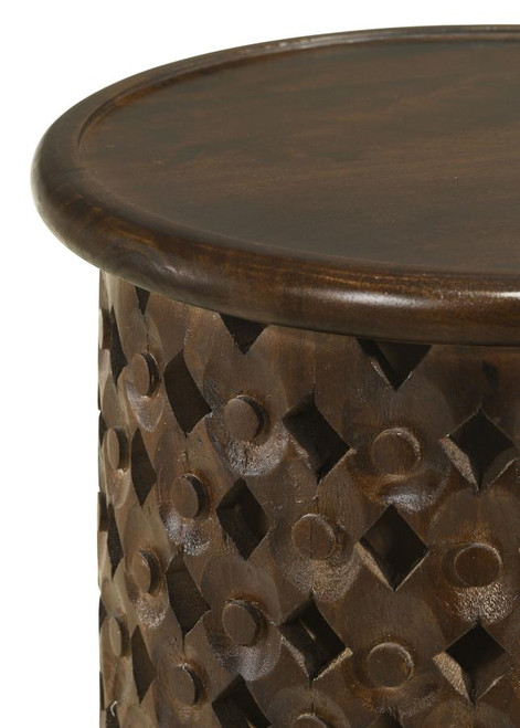 Coaster Krish SIDE TABLE Brown Farmhouse and Rustic