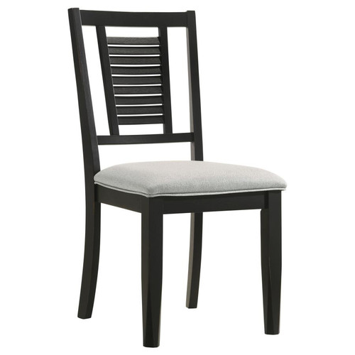 Coaster Appleton Wood Dining Side Chair Washed Black Set of 2