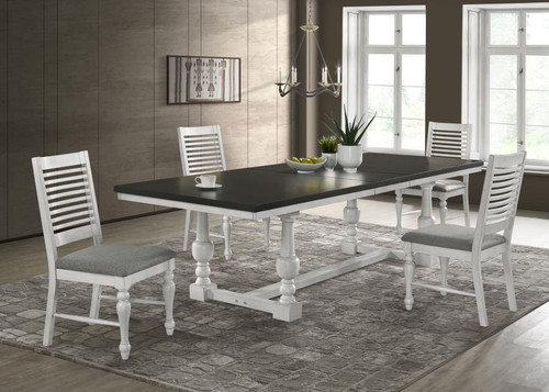 Coaster Aventine 5piece Extension Leaf Dining Set Vintage White