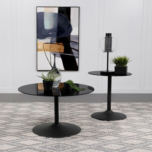 Coaster END TABLE Black Modern and Contemporary