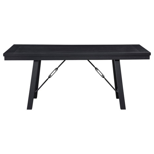 Coaster Newport 6piece Rectangular Trestle Table Dining Set witih Bench Black