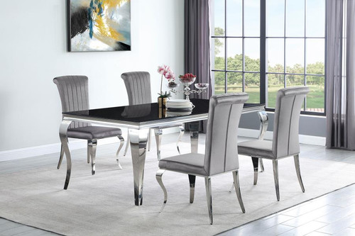 Coaster Carone 5 PC DINING SET Grey Modern and Contemporary Metal