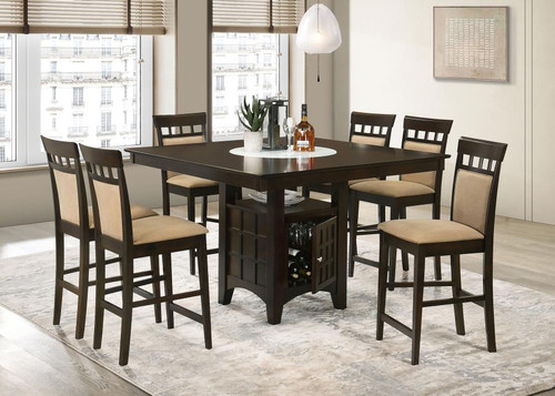 Coaster Gabriel 7 PC COUNTER HEIGHT DINING SET Brown