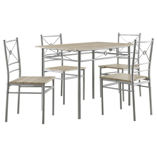 Coaster Anna 5 PC DINING SET Silver